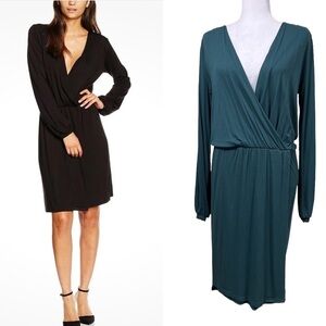 Anthropologie ICHI Dafne Long Sleeve Crossover Faux Wrap Dress